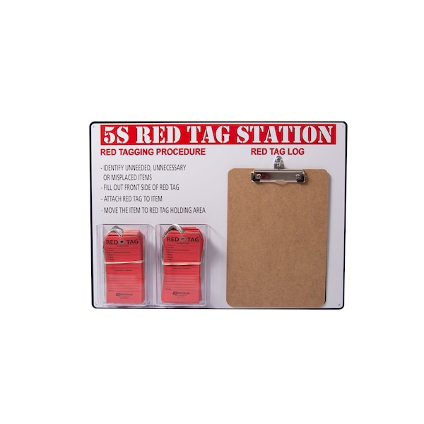 5s Red Tag Board with Clipboard 100 Red Tags Included Red Tag Station